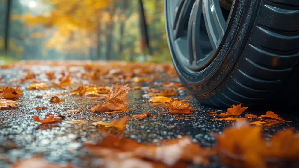 banden in herfstweer